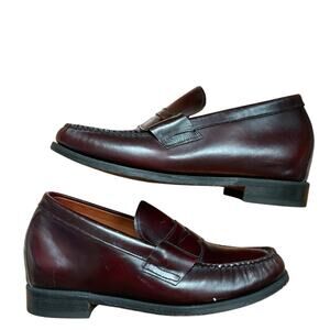 Men’s brown penny‎ loafers with lift for height 7.5